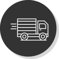 Cargo Truck Line Grey  Icon vector