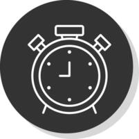 alarma línea gris icono vector