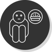 Beggar Line Grey  Icon vector