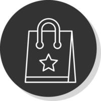 Shopping Bag Line Grey  Icon vector