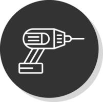 Drill Line Grey  Icon vector