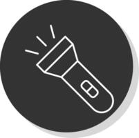 Torch Line Grey  Icon vector