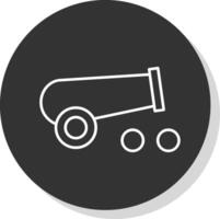 Cannon Line Grey  Icon vector