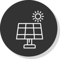 solar panel línea gris icono vector
