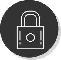 Padlock Line Grey  Icon vector