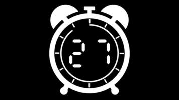 Animé alarme l'horloge 30 seconde compte à rebours minuteur numérique de 30 à 0 secondes sur noir Contexte video