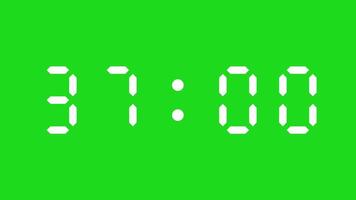 40 second countdown timer digital on green screen video