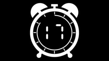 Animé alarme l'horloge 20 seconde compte à rebours minuteur numérique de 20 à 0 secondes sur noir Contexte video