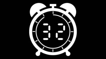 Animé alarme l'horloge 35 seconde compte à rebours minuteur numérique de 35 à 0 secondes sur noir Contexte video