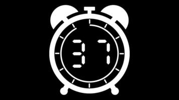 Animé alarme l'horloge 40 seconde compte à rebours minuteur numérique de 40 à 0 secondes sur noir Contexte video