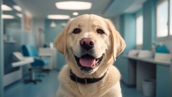 AI generated cute dog in the veterinary clinic photo