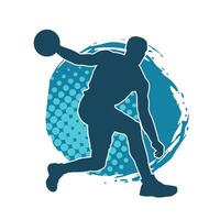 silueta de un cesta pelota jugador en acción pose. silueta de un masculino cesta pelota atleta. vector