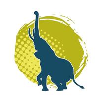 Silhouette of a big elephant animal. Silhouette of a wild elephant animal. vector