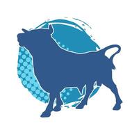 Silhouette of a wild buffalo animal. Silhouette of a wild bison animal. vector