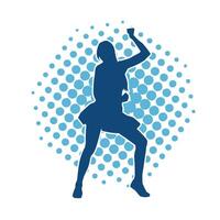 silueta de un hembra bailarín en acción pose. silueta de un Delgado mujer en bailando pose. vector
