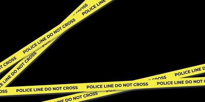 Abstract background with police yellow stop line on black background vector