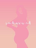 Vertical, delicate, unobtrusive quiet background for social media vector image. Silhouette of a pregnant girl