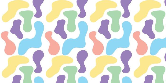 Colorful abstract shape print seamless pattern illustration in retro style. vector