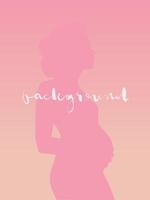 Vertical, delicate, unobtrusive quiet background for social media vector image. Silhouette of a pregnant girl