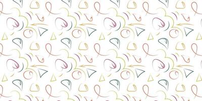 Fun colorful line doodle seamless pattern. vector