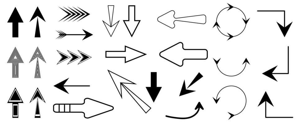 Black arrow vector icon pack