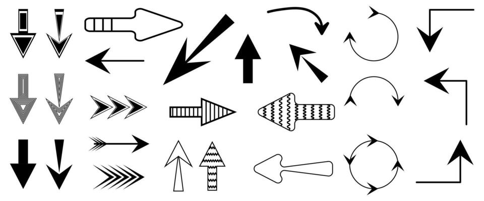 Black arrow vector icon pack