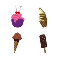 Ice cream icon set bundle. Free vector