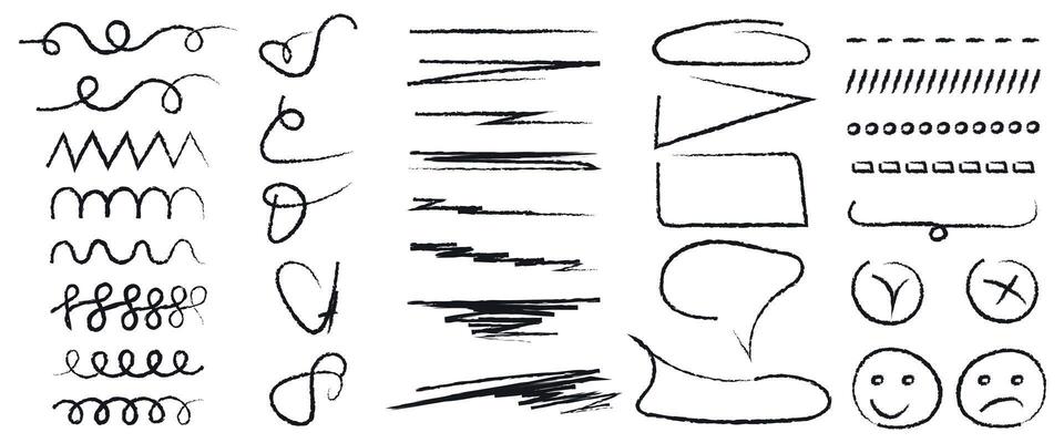 Elements for note-taking, highlighting, and underlining in Hand drawn-style text.