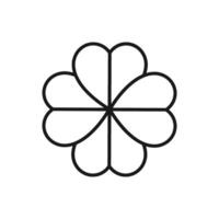 Flower Vector Symbol. Suitable for books, stores, shops. Editable stroke in minimalistic outline style. Symbol for design
