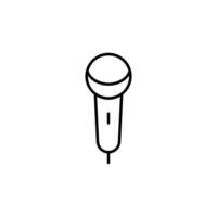 Microphone Vector Sign. Suitable for books, stores, shops. Editable stroke in minimalistic outline style. Symbol for design