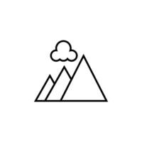 Mountain Vector Line Symbol. Suitable for books, stores, shops. Editable stroke in minimalistic outline style. Symbol for design