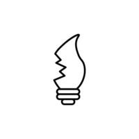 Broken Lamp Minimalistic Outline Icon for Shops and Stores. Suitable for books, stores, shops. Editable stroke in minimalistic outline style. Symbol for design vector
