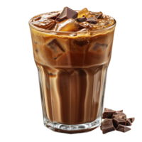 ai genererad iced choklad i en glas isolerat på transparent bakgrund png