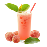 ai generado lychee jugo en un vaso aislado en transparente antecedentes png