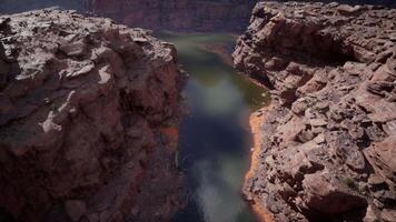 A majestic river flowing through a breathtaking canyon video