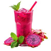 AI generated Dragon fruit juice isolated on transparent background png