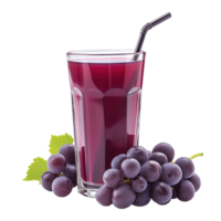 AI generated Grape juice in a glass isolated on transparent background png