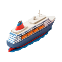 AI generated Cruise ship 3d icon isolated on transparent background png