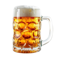 ai generado jarra de cerveza con espuma aislado en transparente antecedentes png