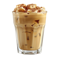 ai generado con hielo capuchino café con azotado crema en vaso aislado en transparente antecedentes png