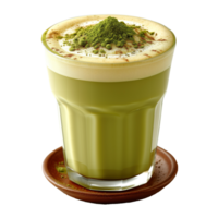 ai gegenereerd matcha latte in een glas geïsoleerd Aan transparant achtergrond png