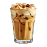 AI generated Iced cappuccino coffee in glass isolated on transparent background png