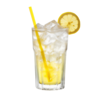 AI generated fresh lemonade in a glass isolated on transparent background png