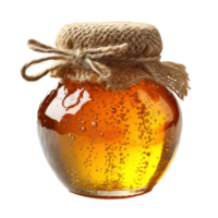 AI generated Honey in glass jar isolated on transparent background png