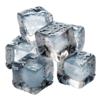 AI generated Ice cubes isolated on transparent background png