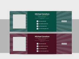 Corporate email signature  or personal social media cover template vector