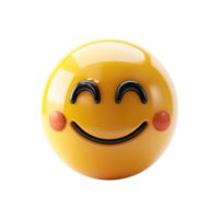AI generated 3d icon of smiling face emoji isolated on transparent background png