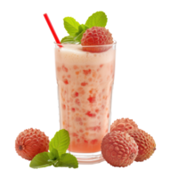 AI generated Lychee juice in a glass isolated on transparent background png