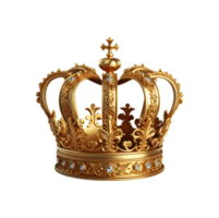 AI generated Golden royal crown isolated on transparent background. png