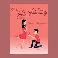 Valentine day invitation banner template flyer vector